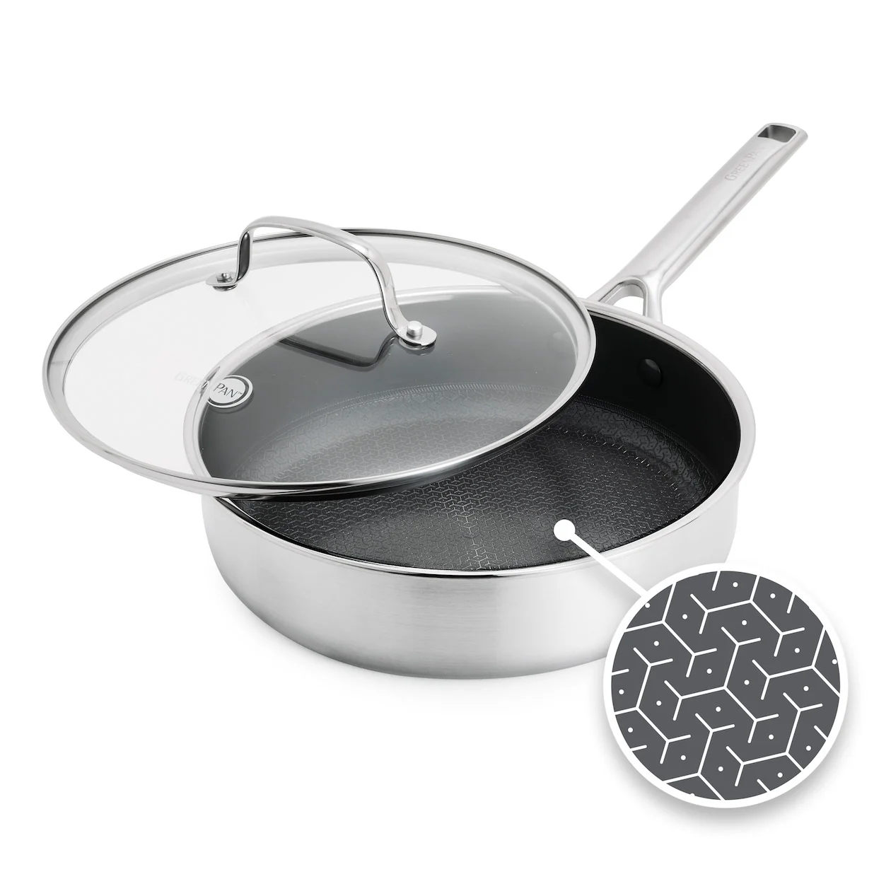 GreenPan Apex Thermobond hapjespan met deksel 24cm (CC010198-001) Pan Zilver