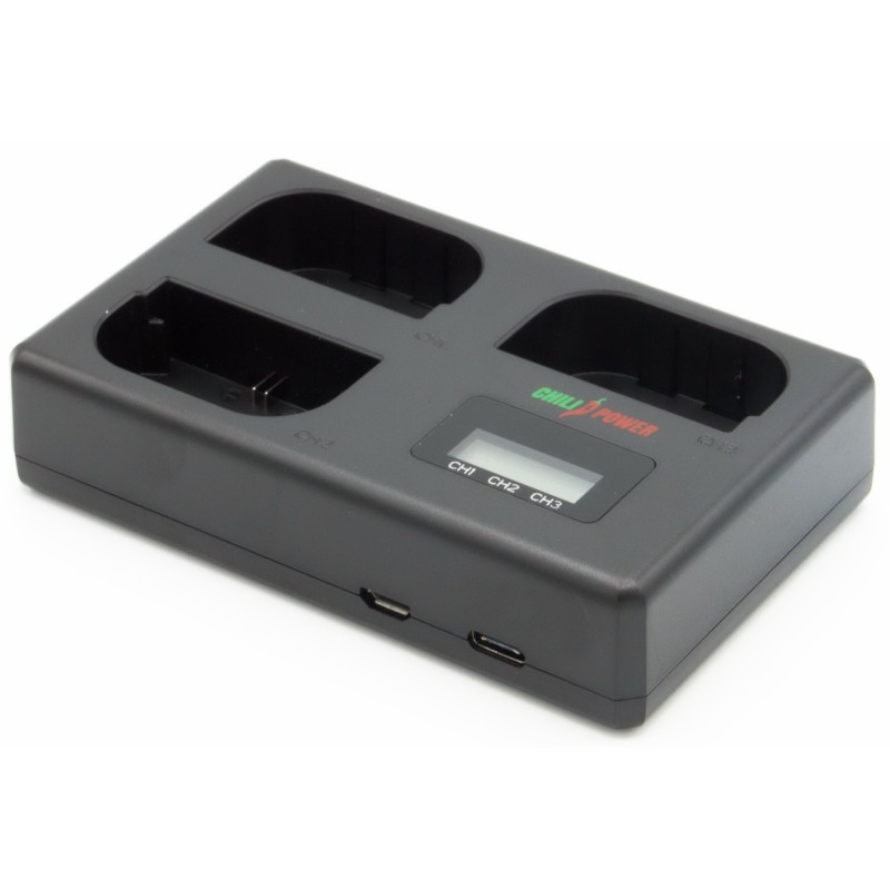 ChiliPower Canon LP-E6 / LP-E6N / LP-E6NH / LP-E6P Triple Lader - Laadt 3 accu's, ook tegelijkertijd
