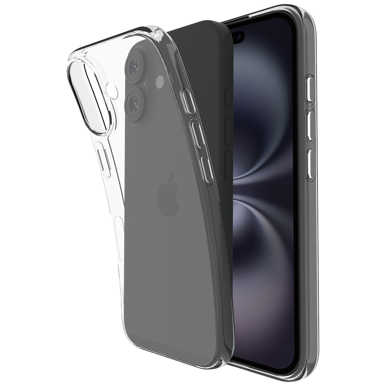 Just in Case Zero Soft TPU Case voor Apple iPhone 16 Plus Telefoonhoesje Transparant