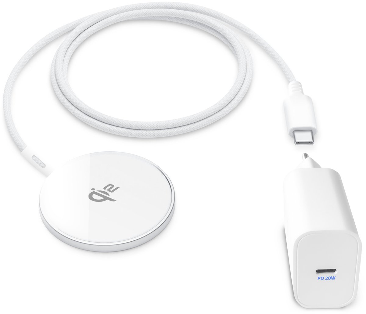 Draadloze Oplader - Geschikt voor MagSafe & iPhone Oplader - 15w Snellader - Wireless Charger - Incl. 1 Meter Kabel