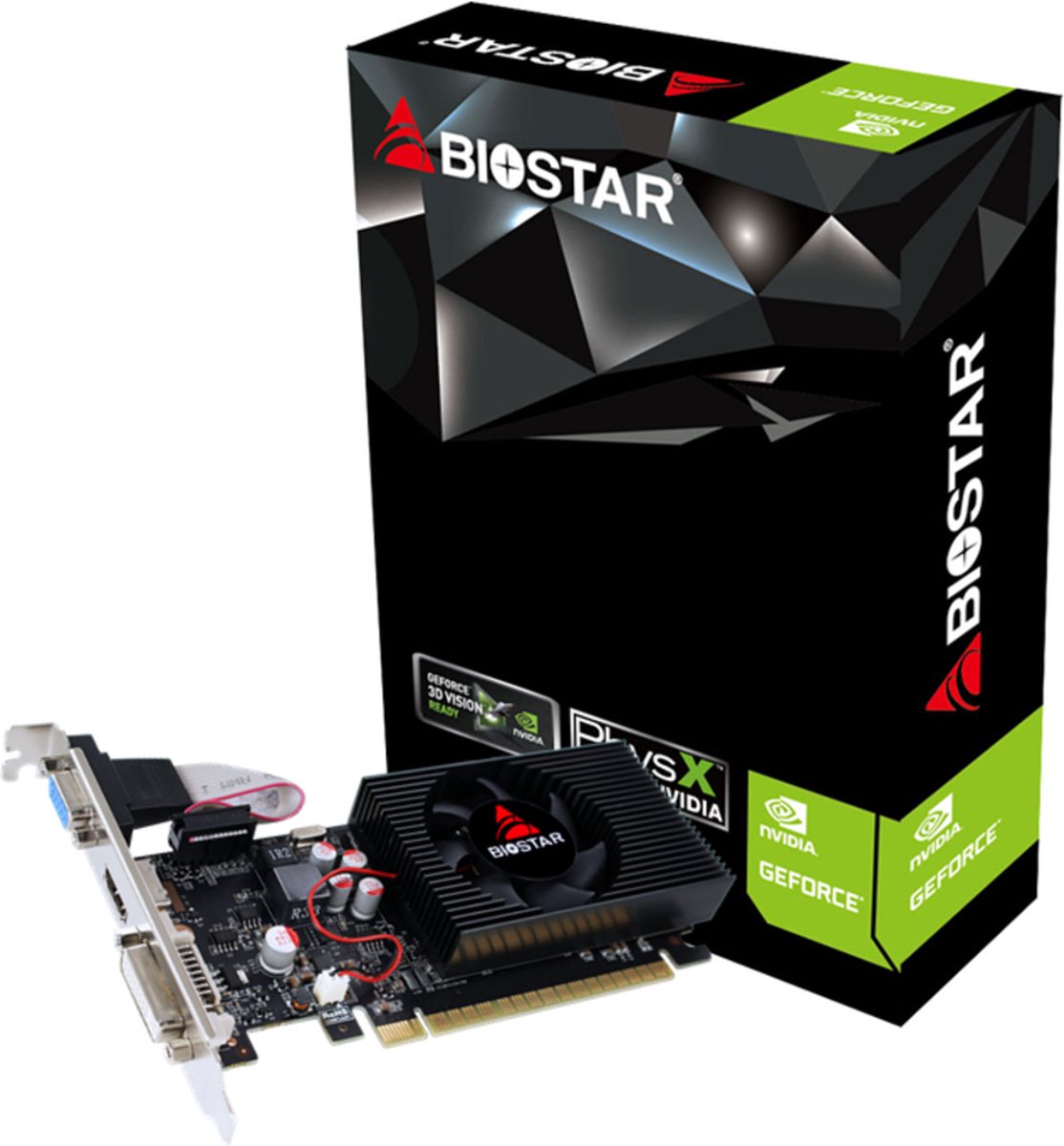 Biostar GT730 Serie - Grafische Kaart - 4GB GDDR3 - Low Profile - NVIDIA GeForce