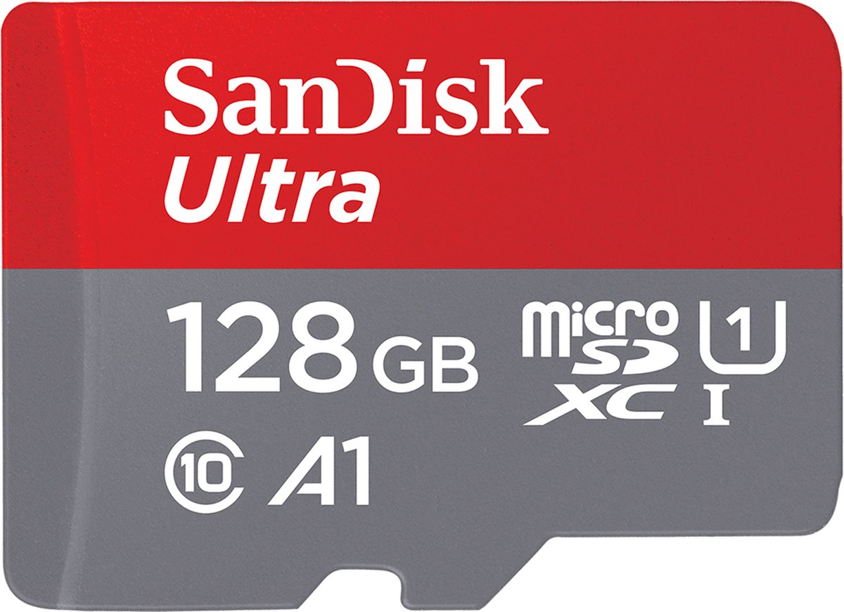 SanDisk MicroSDXC Ultra android 128GB 100MB/s Class 10 - met Adapter