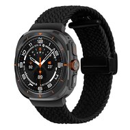 Braided band met D-buckle sluiting - Zwart - Samsung Galaxy Watch Ultra / Ultra 2 - 47mm