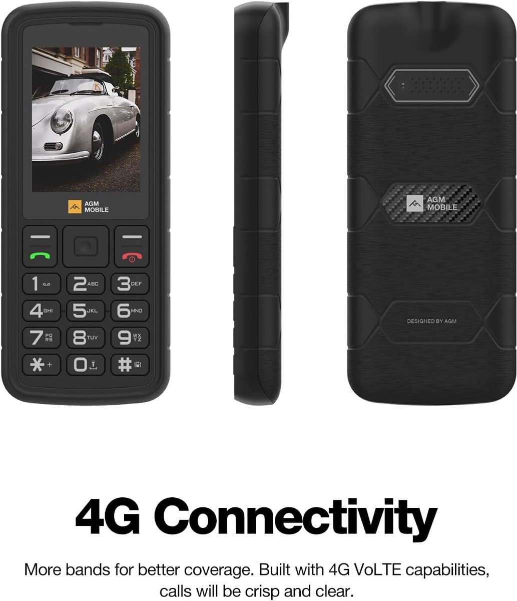 AGM Mobiles - M9 - Dual SIM - Robuuste telefoon -IP69 - Zwart - 4G LTE