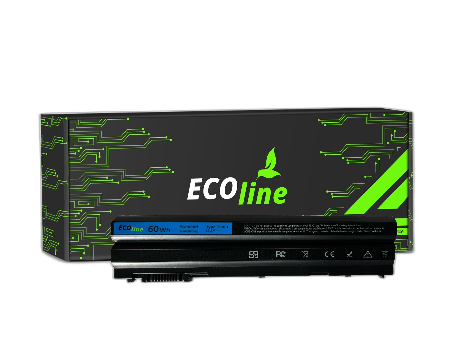 EcoLine - 8858X T54FJ Batterij Compatibel Met De Dell Latitude E5520 E6420 E6520 E6530 / 11.1V 4400mAh