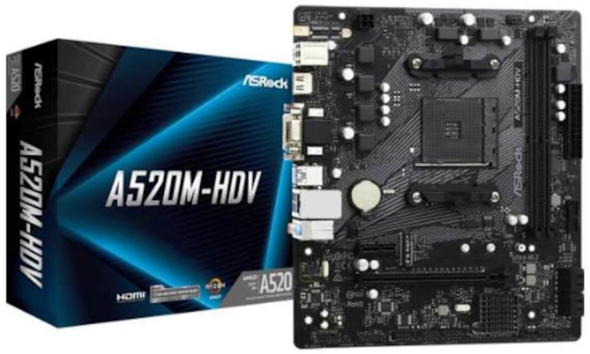 ASRock A520-HDV - Moederbord - mATX AM4 - DDR4