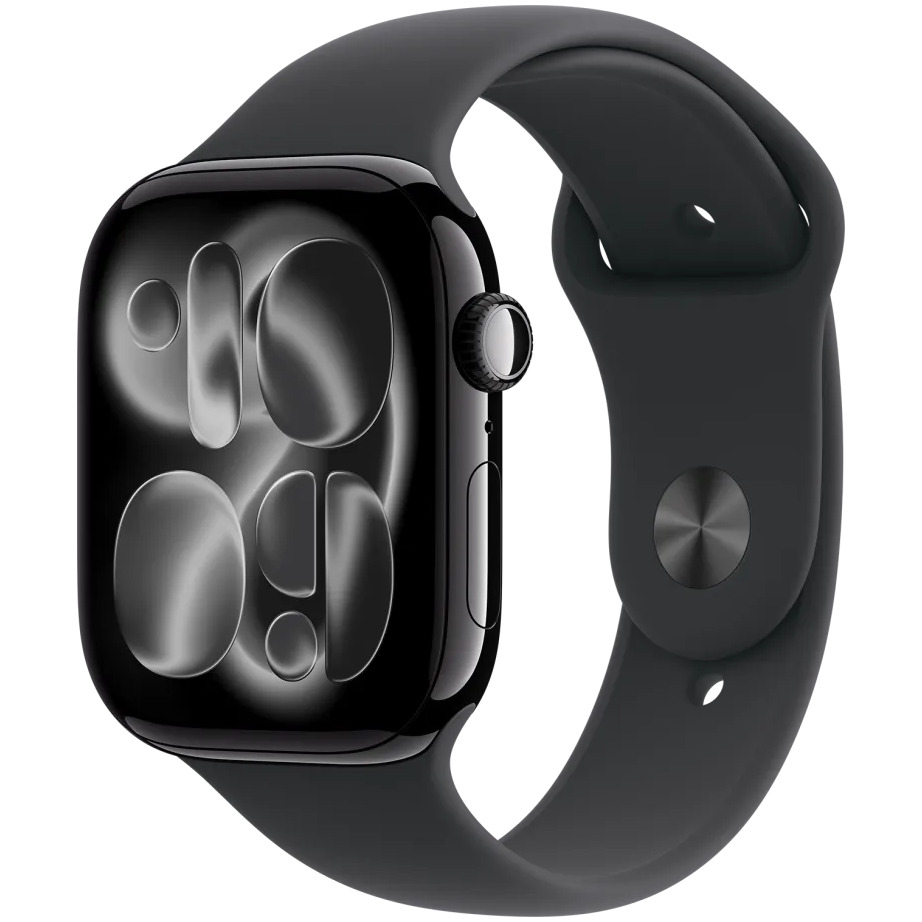 Apple Watch Series 11 GPS 46mm Jet Black Aluminium Case met Black Sport Band - S/M Smartwatch Zwart
