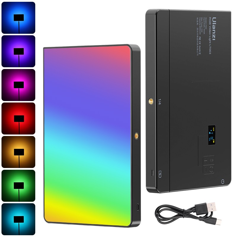 Ulanzi LT003 RGB videolamp 10 inch met 8000 mAh batterij en 20 kleureffecten