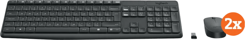Logitech MK235 Draadloze Toetsenbord en Muis QWERTY 2-Pack
