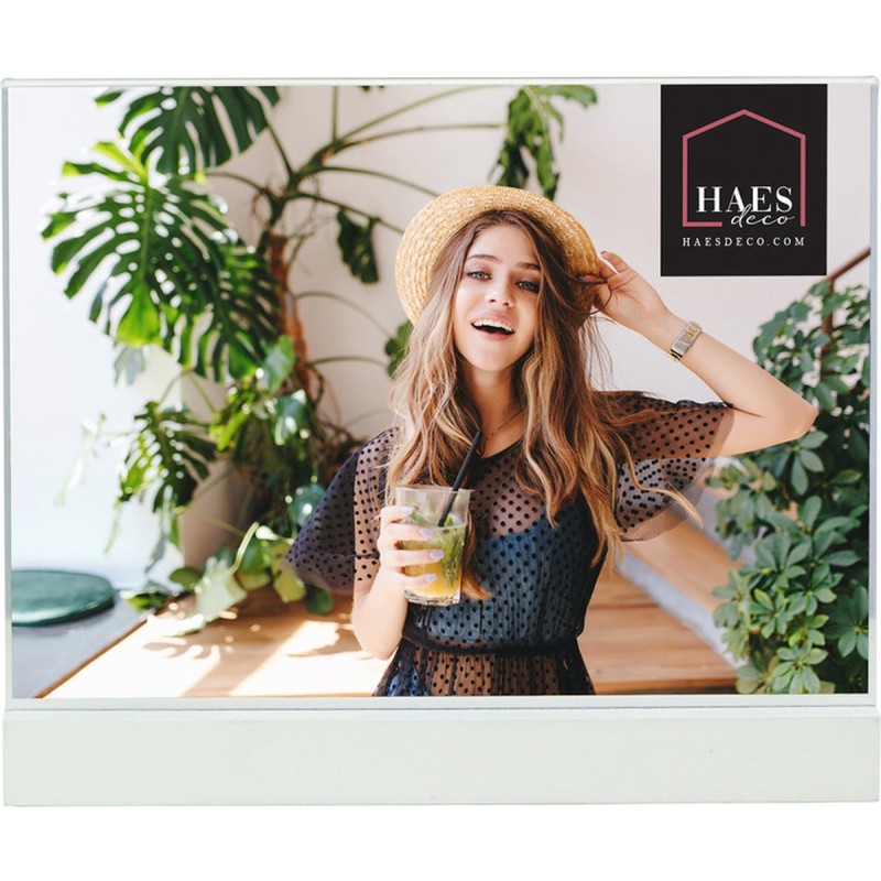 Haes Deco Acryl Fotolijst Falun voor foto 10x15 met houten standaard wit - AQ646WHS