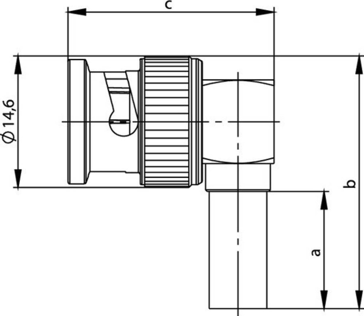 Telegärtner 100023340 100023340 BNC-connector Stekker, haaks 50 Ω 1 stuk(s)