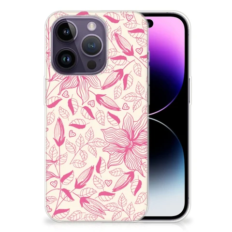 Apple iPhone 14 Pro | Flexibel TPU Case | Pink Flowers