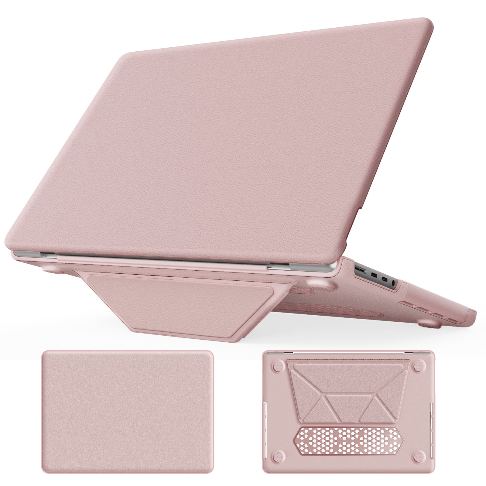 Turtle Shift vegan leer Laptopcover MacBook Pro 14 inch 2026 / 2025 / 2024 / 2023 / 2021 - Roze