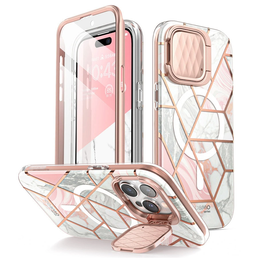 Cosmo iPhone 15 Pro Max Mag Case met Screen protector - Marmer