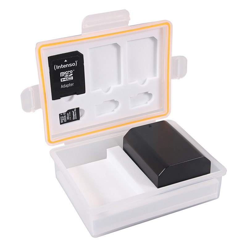 Bewaarbox voor camera accu's en geheugenkaarten - voor o.a. Canon LP-E6, Sony NP-FZ100 en Nikon EN-EL15