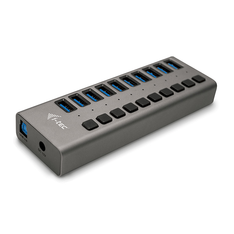 i-tec 10 poorts USB hub + 48w adapter