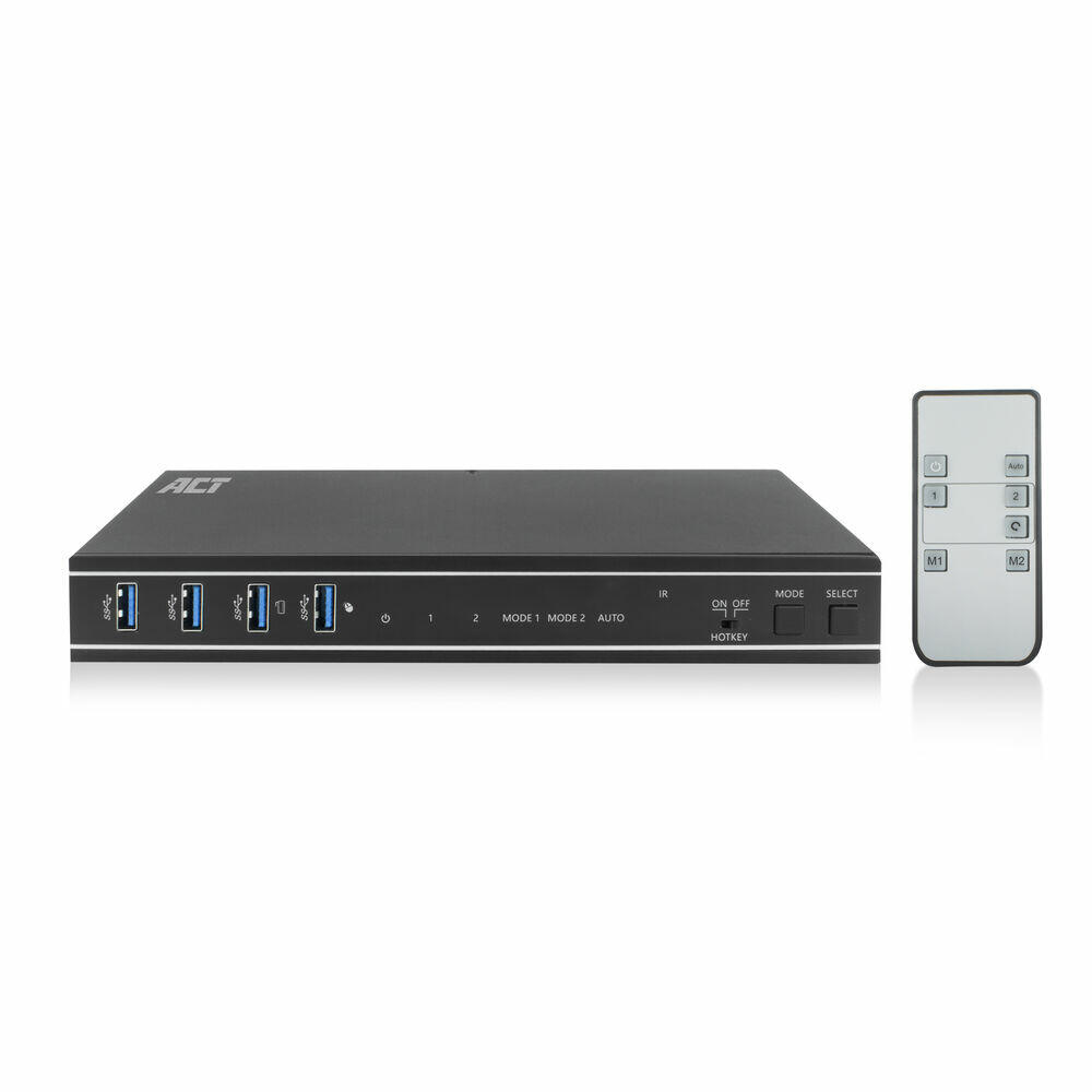 ACT 2 poorts Dual HMDI 4K KVM switch