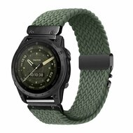 Braided nylon band met parachute sluiting - Groen - Garmin Fenix 9 / 9 pro - 51mm