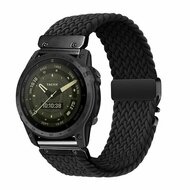 Braided nylon band met parachute sluiting - Zwart - Garmin Fenix 9 / 9 pro - 47mm