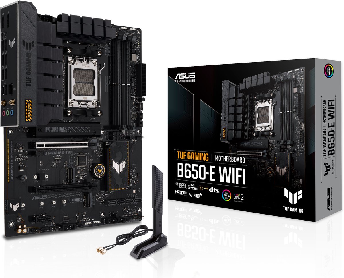 ASUS TUF GAMING B650-E WIFI Moederbord – Socket AM5 – ATX – DDR5 – Wi-Fi 6E – Bluetooth 5.3 – 2.5Gb LAN – PCIe 5.0 M.2