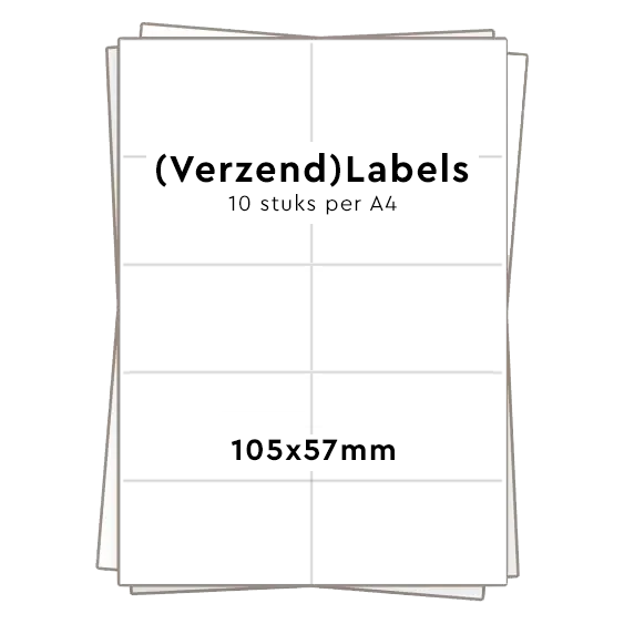 Huismerk 10 stickers per A4 (105x57mm)