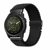 Braided nylon band met parachute sluiting - Zwart - Garmin Fenix 9 / 9 pro - 43mm