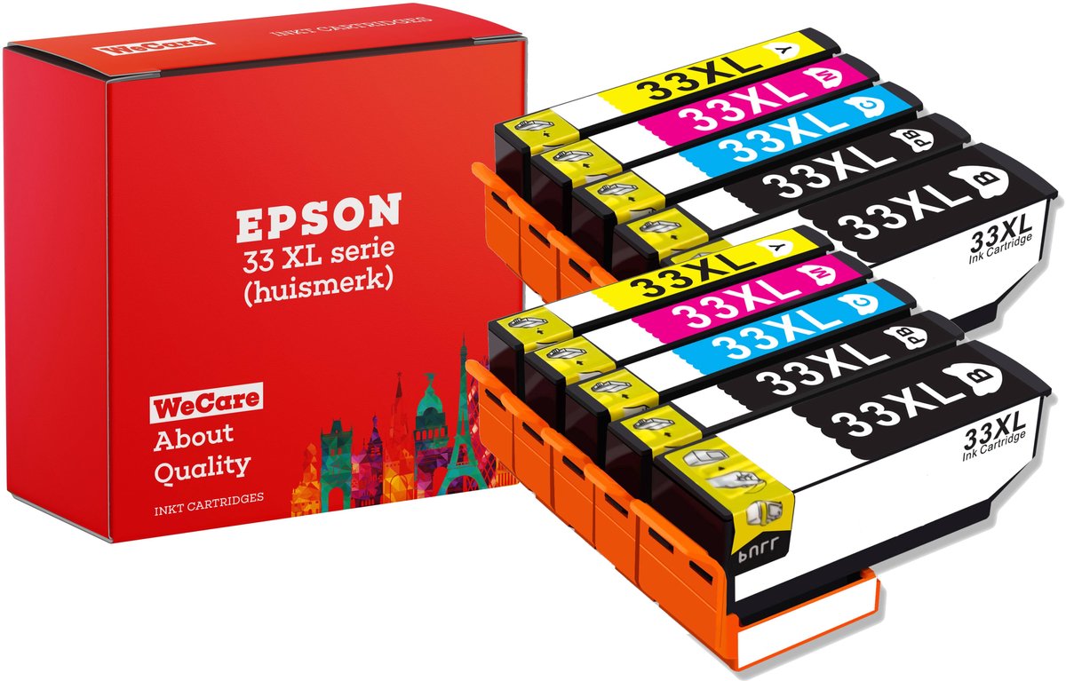 10-pack | Geschikt voor Epson 33XL inktcartridges - XP-530 - XP-540 - XP-630 - XP-635 - XP-640 - XP-645 - XP-830 - XP-900 - XP-7100