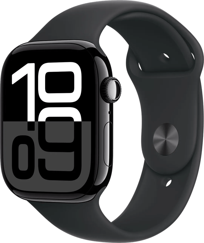 Apple Watch Series 10 4G 46mm Zwart Sportband S/M