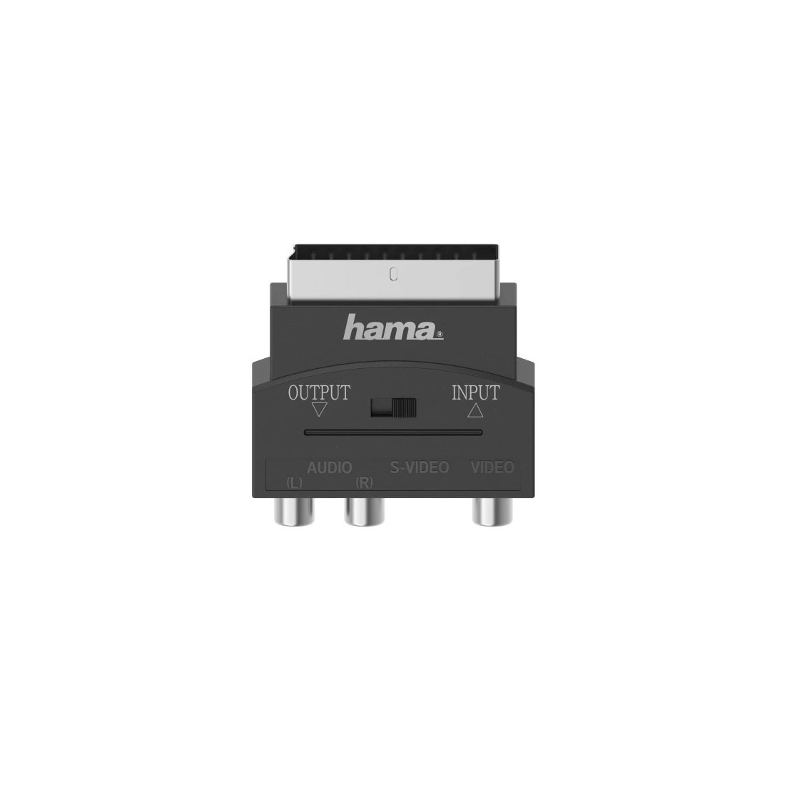 Hama Video-adapter, S-VHS-koppeling, 3 cinch koppeling - Scart-stereo, 4-polig TV accessoire Zwart