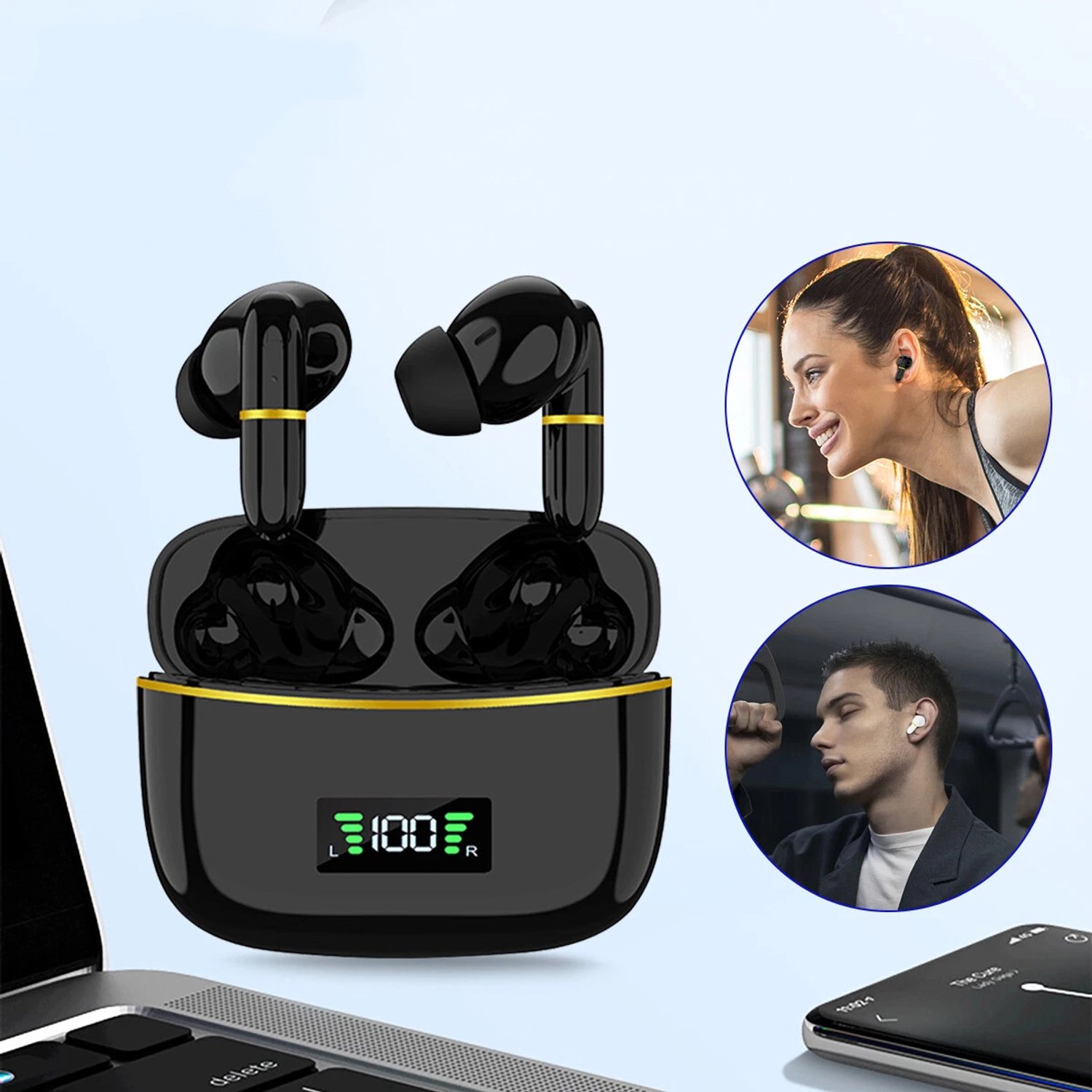AI Vertaaloordopjes Met 139 Talen En Dual-Earphone Modus – Spraak-Naar-Tekst En AI-Assistent En 180 mAh Oplaadcase – 4 Uur Gebruik En 10 m Bereik En Bluetooth – Voor Vergaderingen, Reizen En Taalcursussen