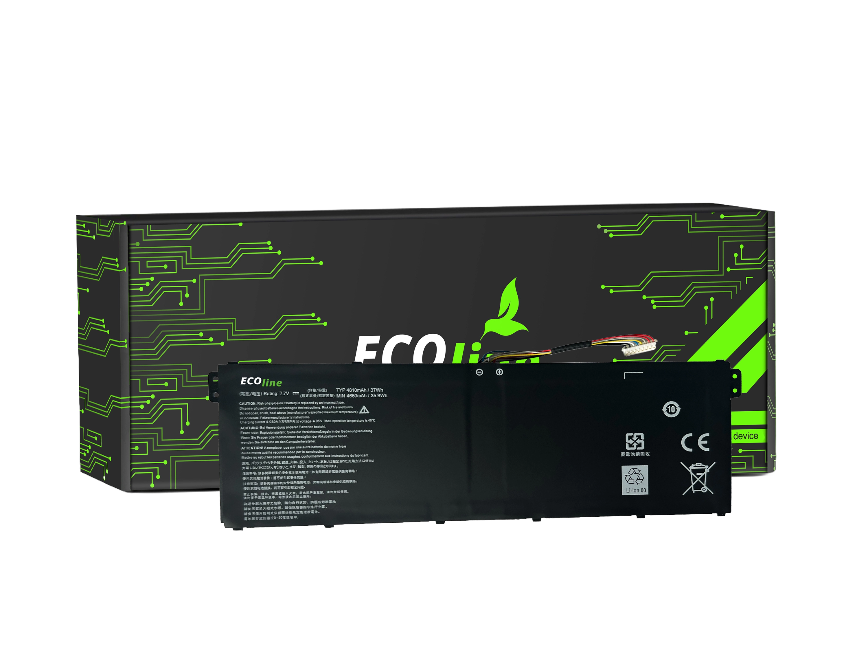 EcoLine - AP16M5J KT.00205.004 Batterij Compatibel Met De Acer Aspire 3 A315 A315-31 A315-42 A315-51 A317-51 Aspire 1 A114-31 / 7.7V 4750mAh