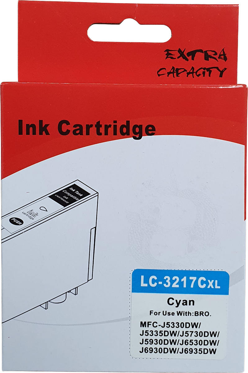 Huismerk Brother LC-3217C cartridge cyaan