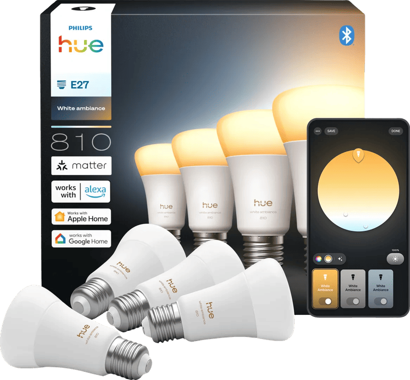 Philips Hue A60 White Ambiance E27 810lm 4-pack