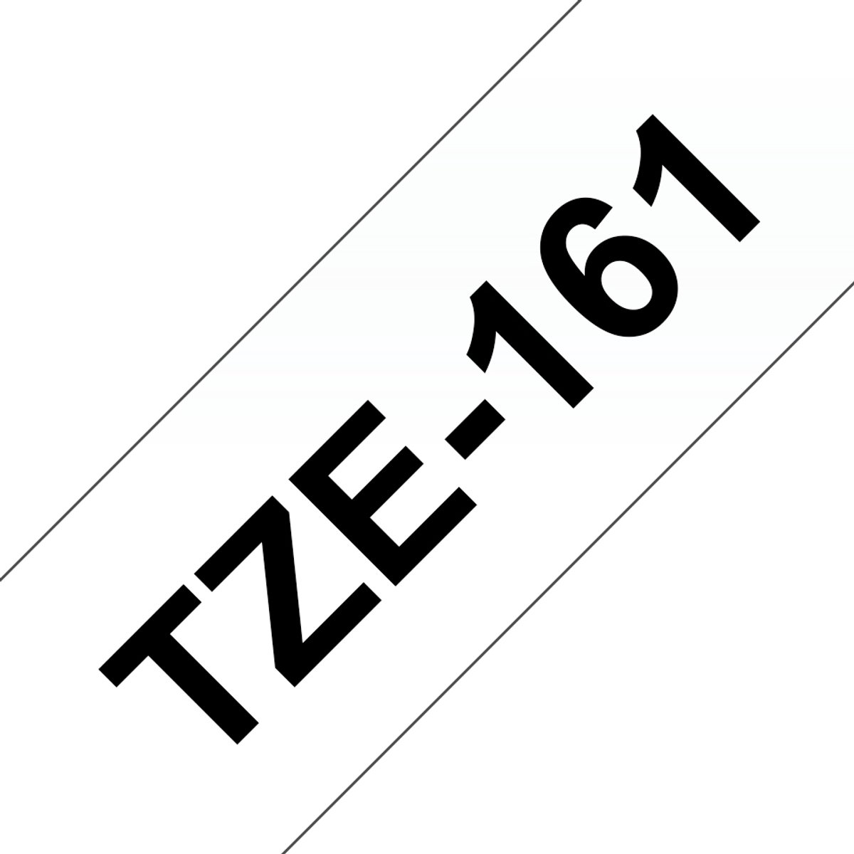 Brother TZ-161 / TZe-161 Gloss Laminated Labelling Tape - 36mm, Black/Clear