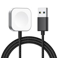 Apple Watch oplader (zwart) - USB - 1 meter - Geschikt voor alle Apple Watch series
