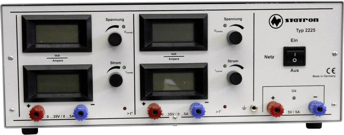Statron 2225.4 Labvoeding, regelbaar 0 - 35 0 - 5 A 375 W Aantal uitgangen: 3 x