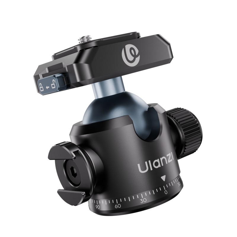 Ulanzi T100 Uka statiefkop met balhoofd en cold shoe-mount, 6kg draagvermogen