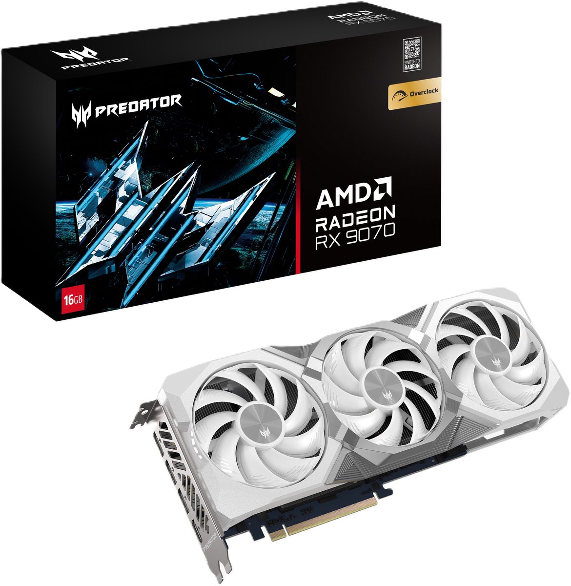 Acer Predator BiFrost AMD Radeon RX 9070 OC 16GB White edition