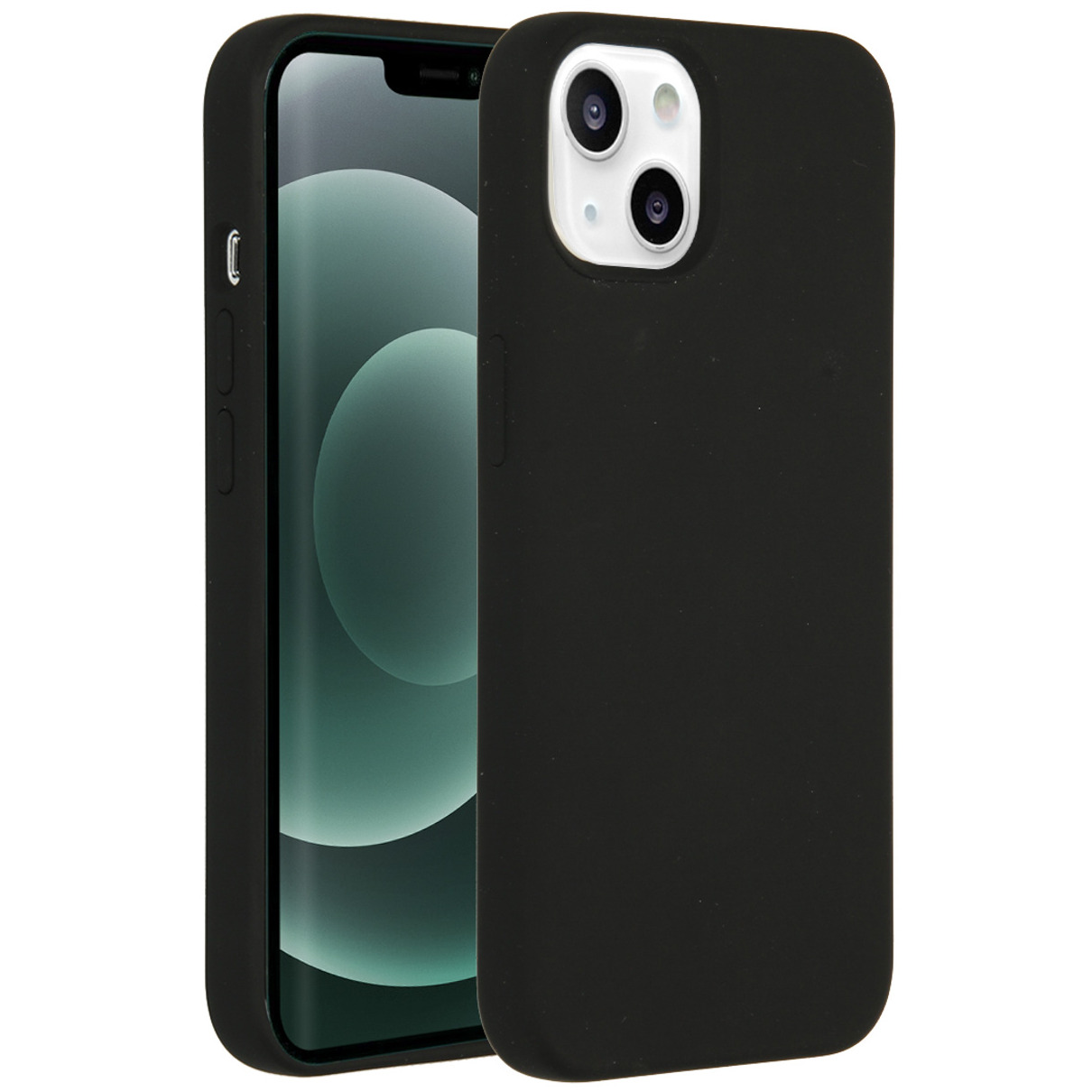 Accezz Liquid Silicone Backcover met MagSafe iPhone 13 Mini Telefoonhoesje Zwart