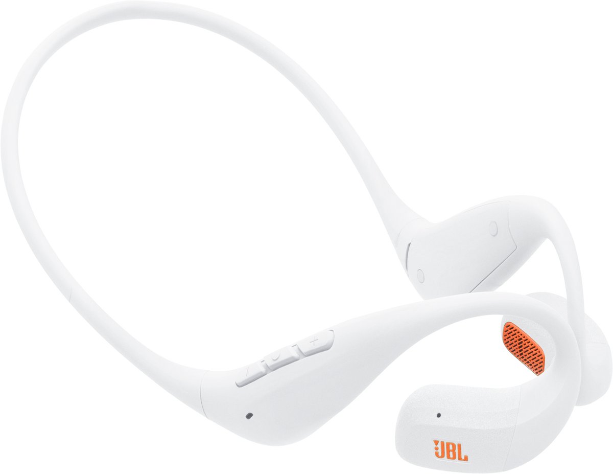 JBL Endurance Pace - Draadloze Open Ear Oortjes met Nekband - Sport Oordopjes - Bluetooth - Hardlopen - 10 uur - IP68 - Wit