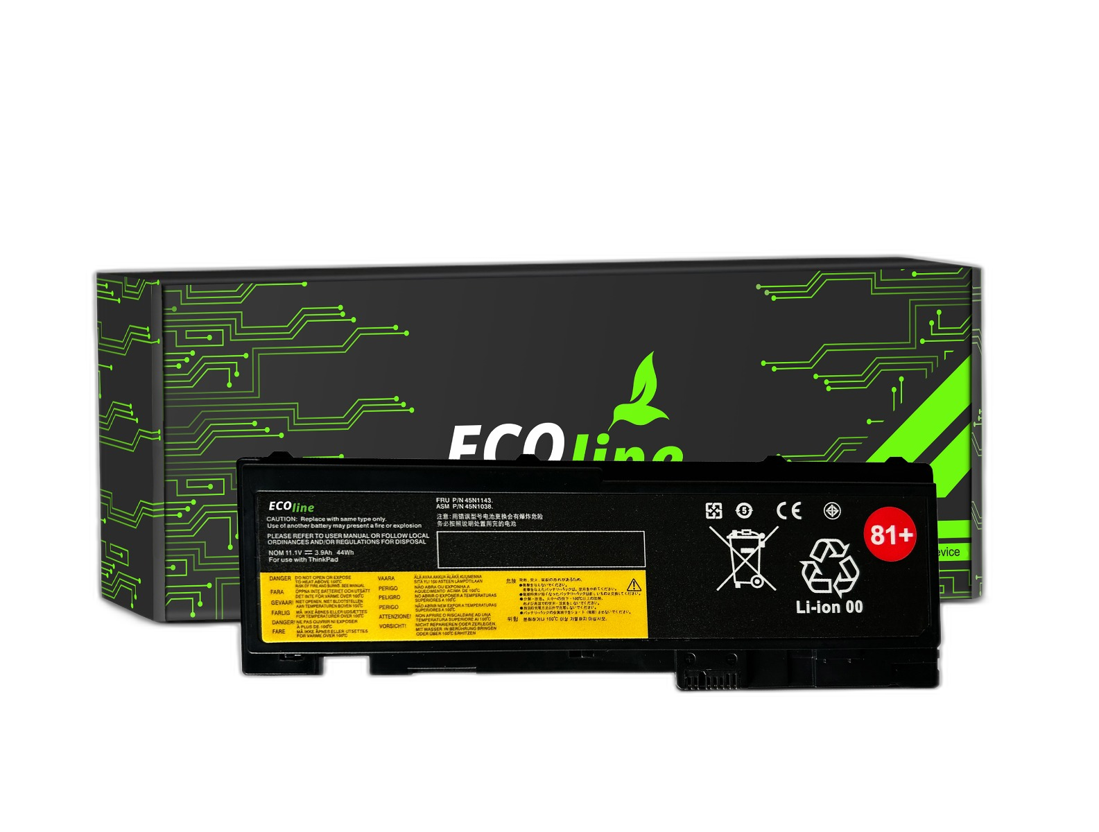 EcoLine - 0A36309 42T4844 Batterij Geschikt voor Lenovo ThinkPad T430s T430si / 11.1V 3400mAh