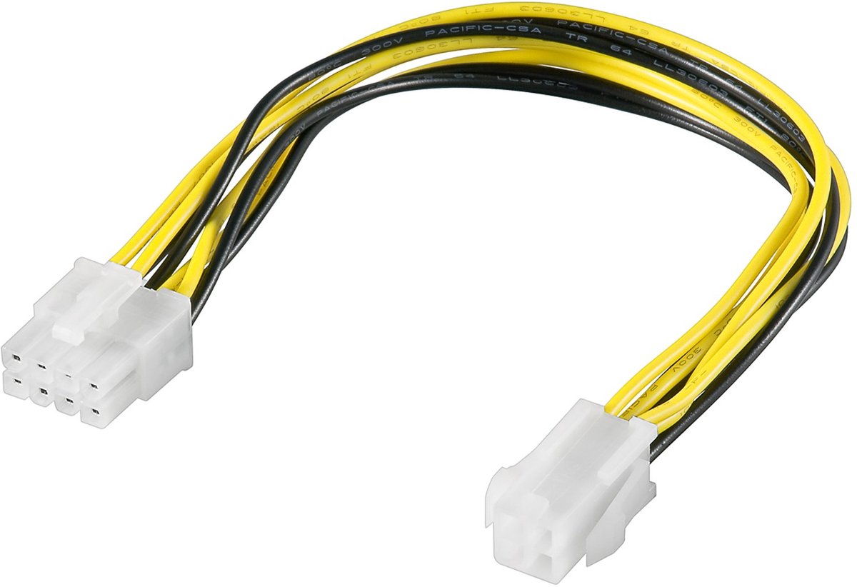 Goobay ATX12 P4-adapterkabel voor de pc-voeding, 4-pins naar 8-pins, 0,2 m