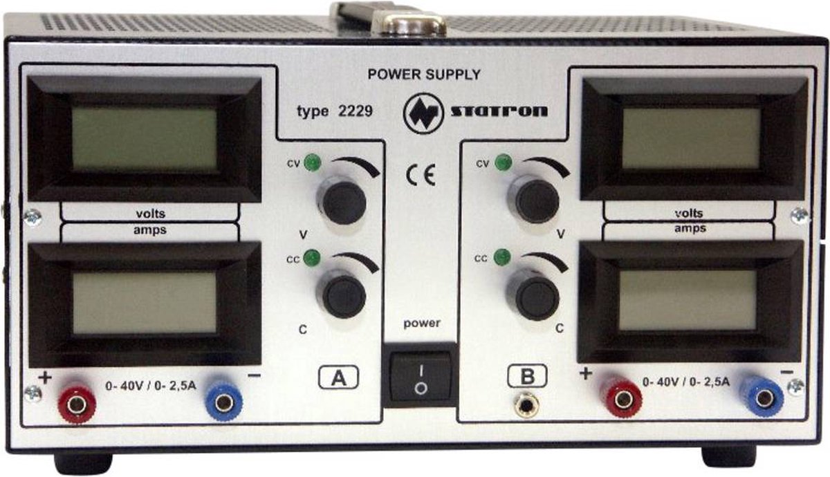 Statron 2229.2 Labvoeding, regelbaar 0 - 40 V 0 - 2.5 A 200 W Aantal uitgangen: 2 x