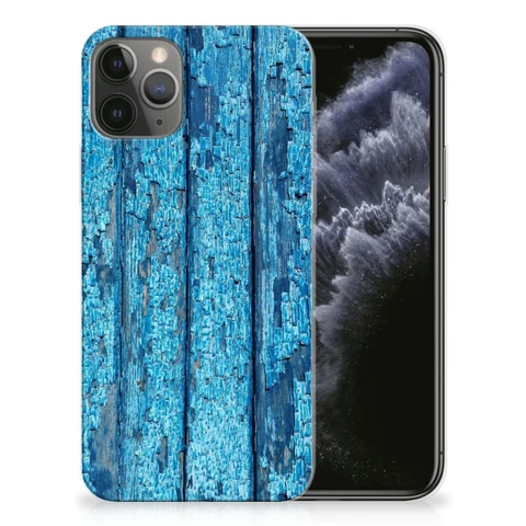 Apple iPhone 11 Pro | Bumper Hoesje | Wood Blue