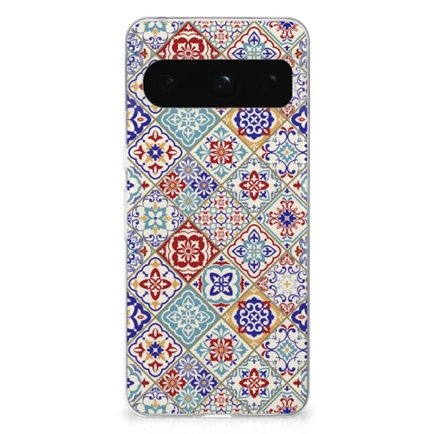 Google Pixel 8 Pro | Flexibel TPU | Siliconen hoesje | Tiles Color