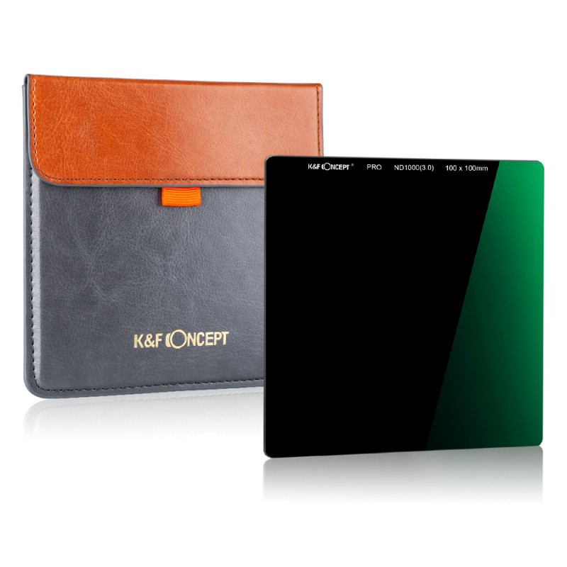 K&F Concept 100x100 ND1000 grijsfilter - 10 stops vierkant filter met anti-reflectie coating