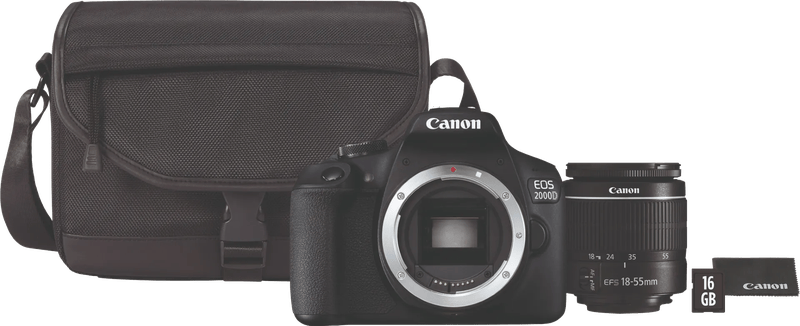 Canon 2000D, 18-55, Tas, 16GB