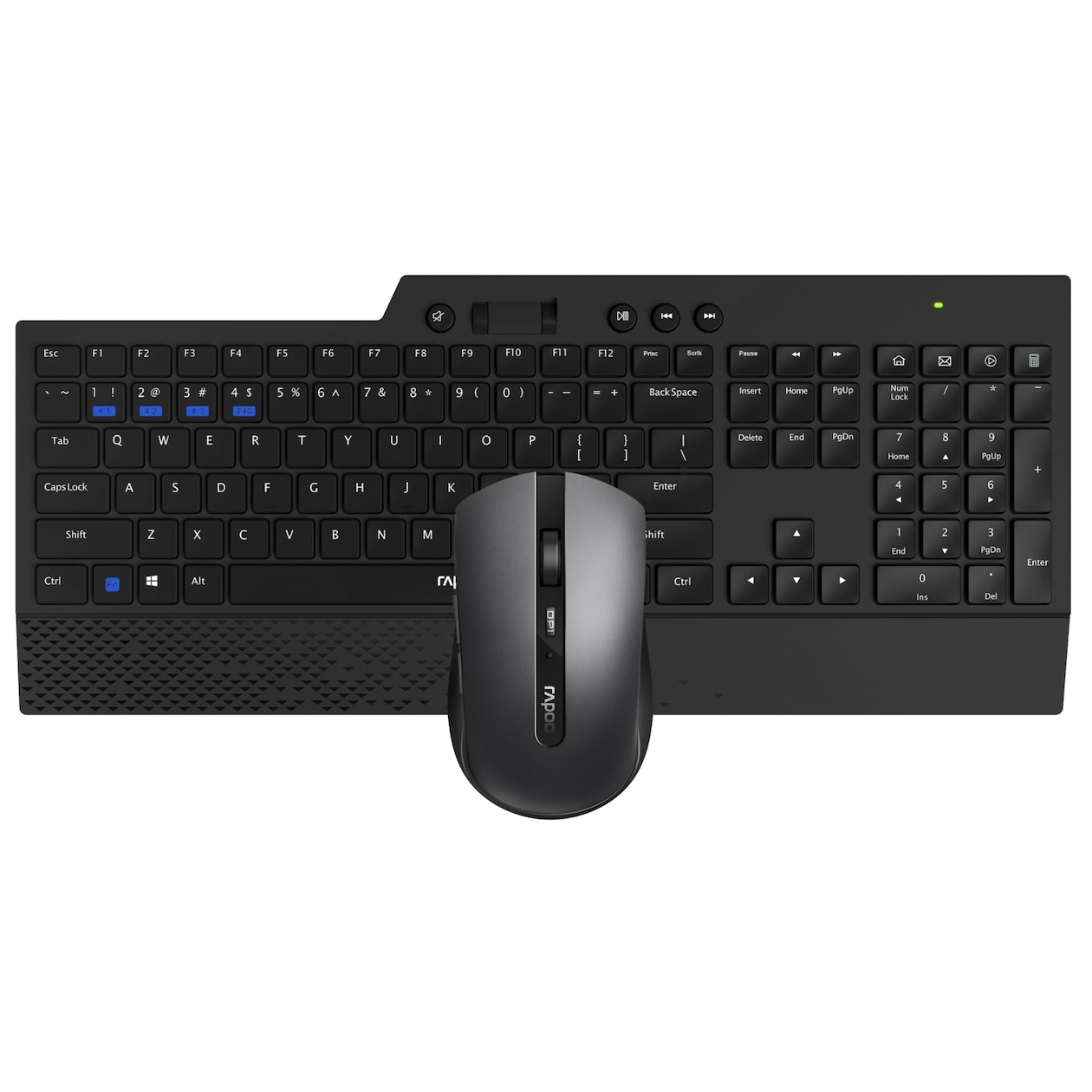 Rapoo Draadloos toetsenbord combo set 8200T Multi-mode QWERTY Toetsenbord Zwart