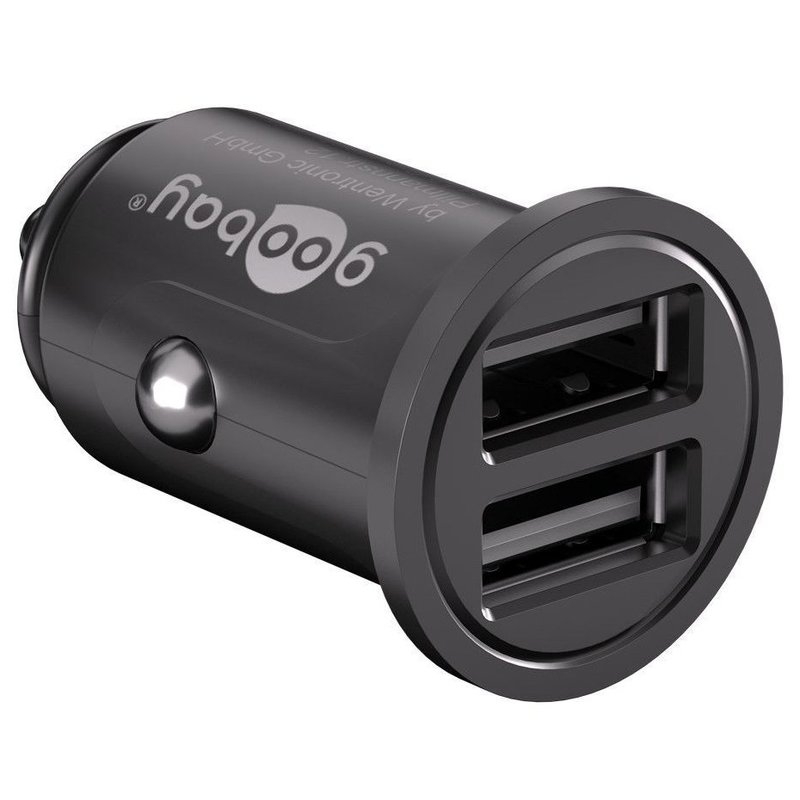 Goobay autolader 2x USB 2.0 max. 4.8A zwart
