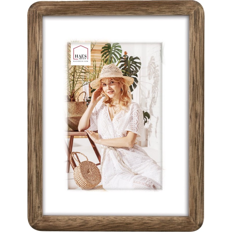 Haes Deco Houten Fotolijst Thal Bruin met Passe-Partout voor foto 15x20 / 20x30 - BC23PHS